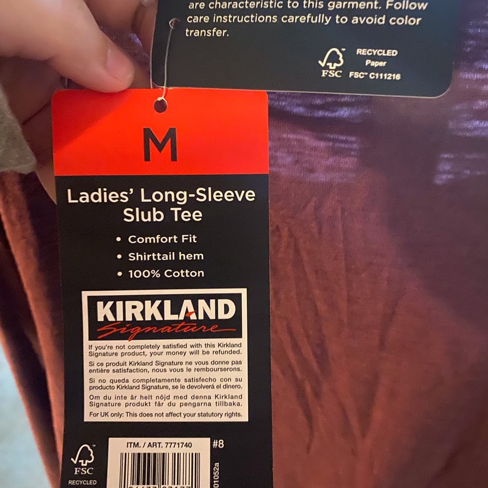 Kirkland Signature Women's Chocolate Long Sleeve Top - Picture 4 of 4